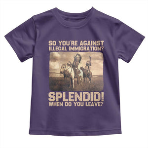Vintage Native American Toddler T Shirt Funny Indian Indigenous Peoples Day TS10 Purple Print Your Wear