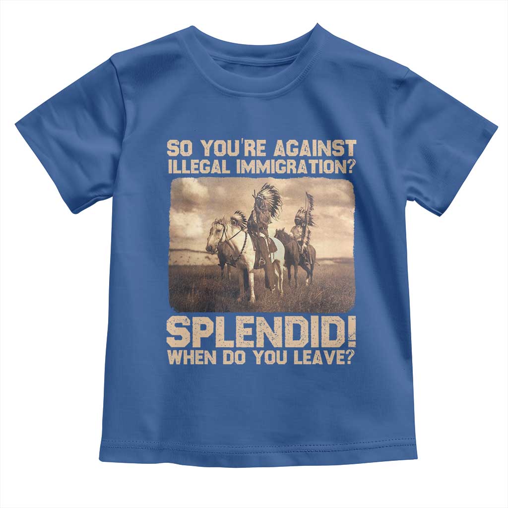 Vintage Native American Toddler T Shirt Funny Indian Indigenous Peoples Day TS10 Royal Blue Print Your Wear
