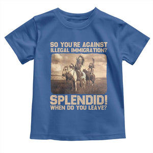 Vintage Native American Toddler T Shirt Funny Indian Indigenous Peoples Day TS10 Royal Blue Print Your Wear