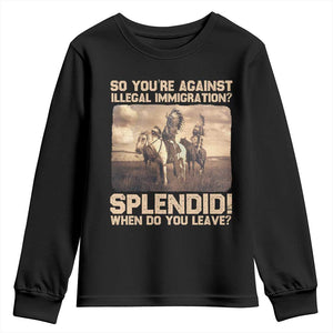 Vintage Native American Youth Sweatshirt Funny Indian Indigenous Peoples Day TS10 Black Print Your Wear