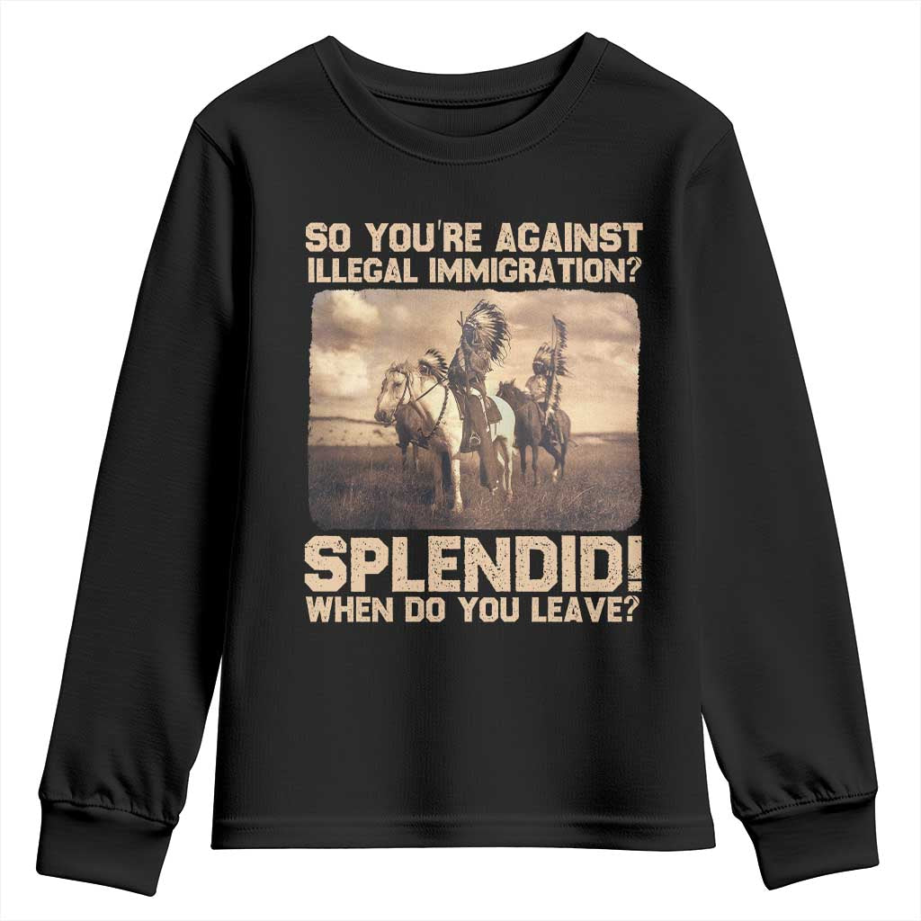 Vintage Native American Youth Sweatshirt Funny Indian Indigenous Peoples Day TS10 Black Print Your Wear