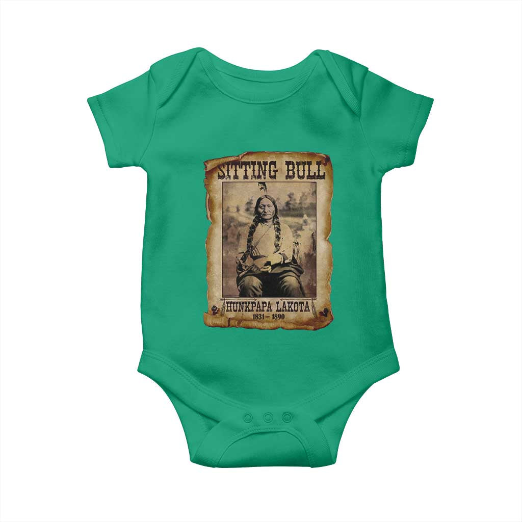 Sitting Bull Baby Onesie Native American Indian Chief Hunkpapa Lakota Sioux TS10 Irish Green Print Your Wear