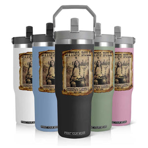 Sitting Bull Flip Straw Tumbler Native American Indian Chief Hunkpapa Lakota Sioux TS10 Print Your Wear