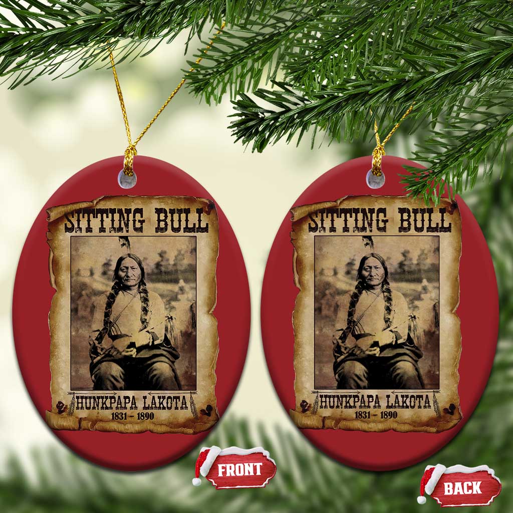 Sitting Bull Christmas Ornament Native American Indian Chief Hunkpapa Lakota Sioux TS10 Oval Red Print Your Wear