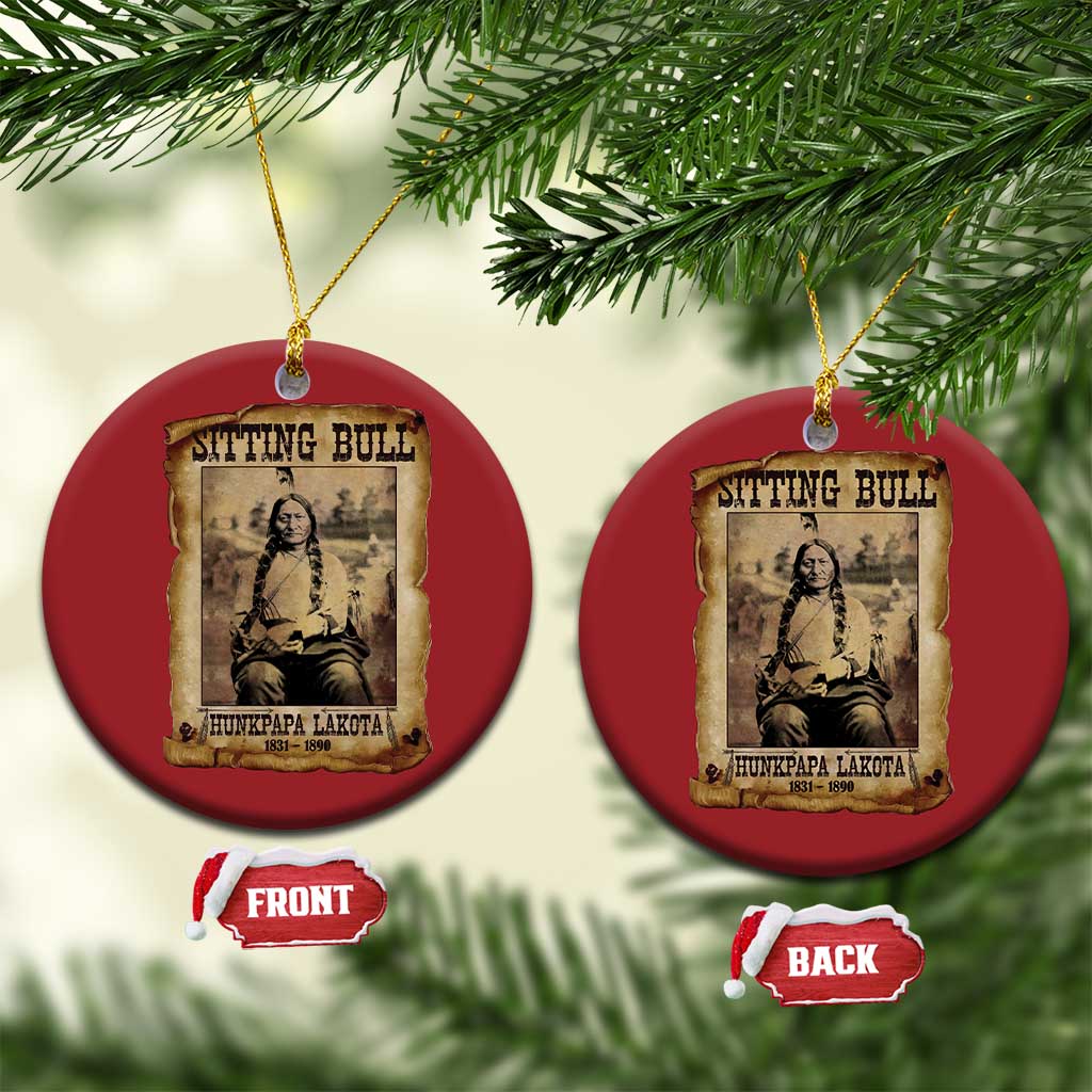 Sitting Bull Christmas Ornament Native American Indian Chief Hunkpapa Lakota Sioux TS10 Circle Red Print Your Wear