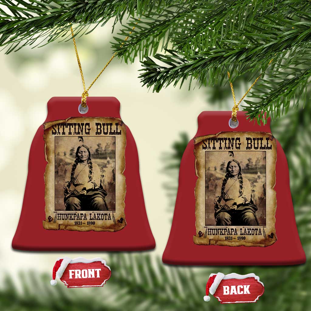 Sitting Bull Christmas Ornament Native American Indian Chief Hunkpapa Lakota Sioux TS10 Bell Flake Red Print Your Wear