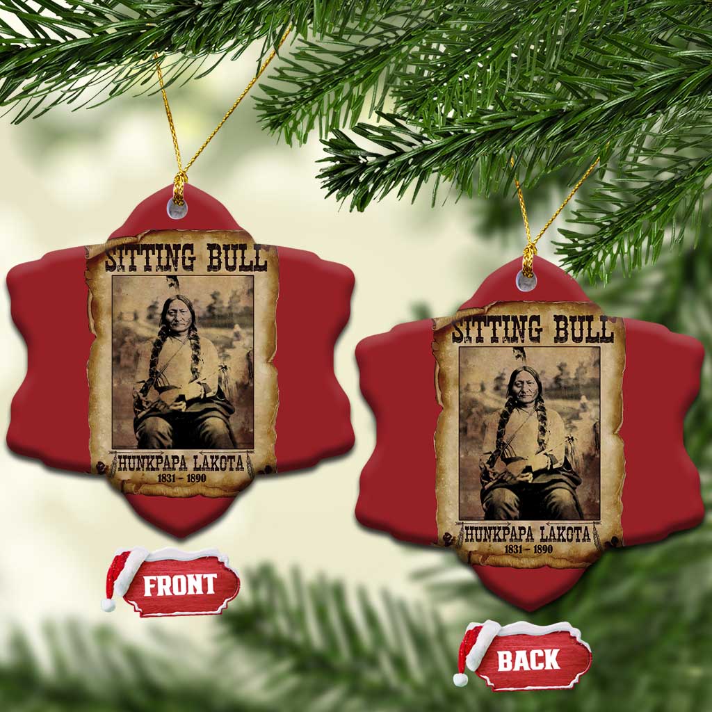 Sitting Bull Christmas Ornament Native American Indian Chief Hunkpapa Lakota Sioux TS10 Snow Flake Red Print Your Wear