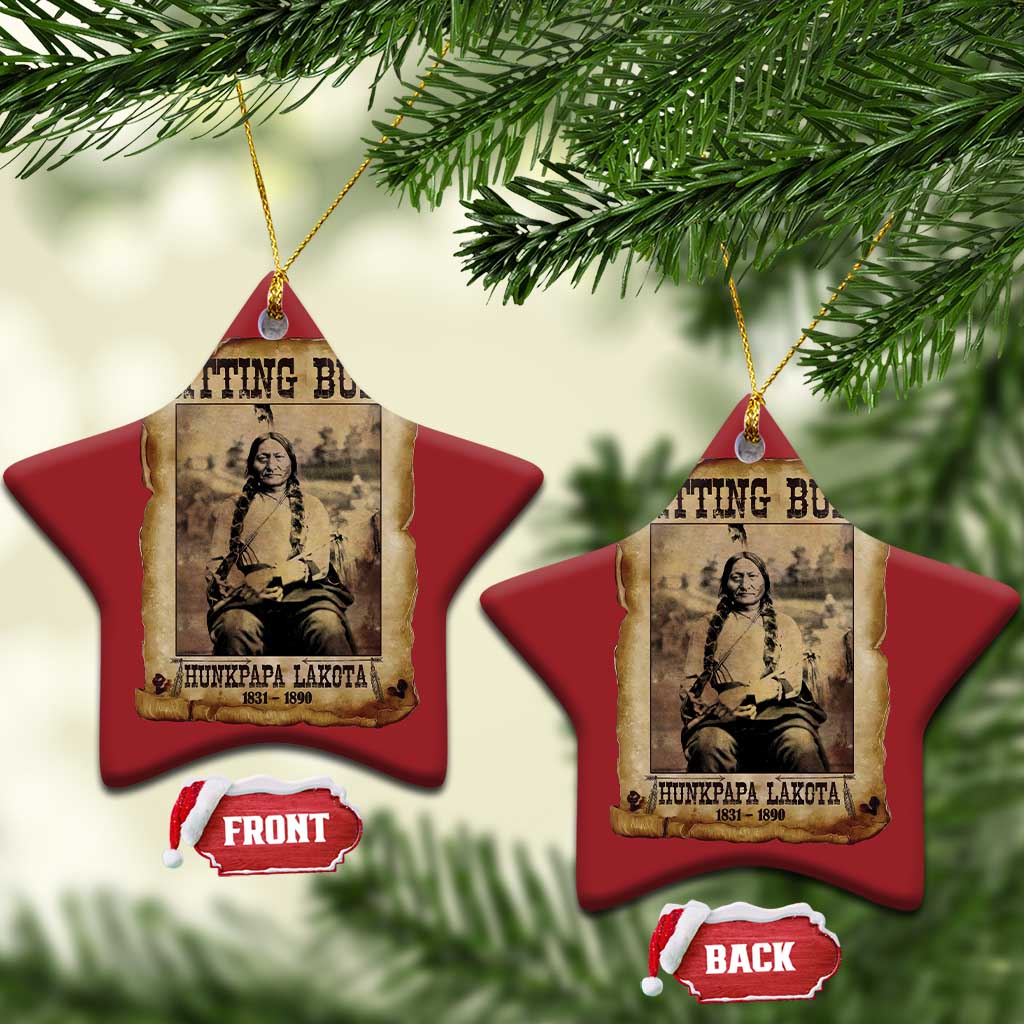 Sitting Bull Christmas Ornament Native American Indian Chief Hunkpapa Lakota Sioux TS10 Star Red Print Your Wear