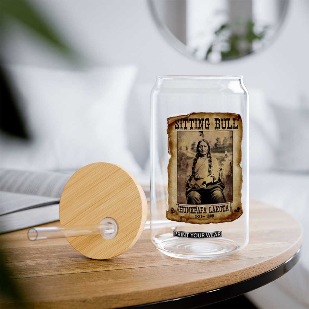 Sitting Bull Glass Can Native American Indian Chief Hunkpapa Lakota Sioux TS10 Print Your Wear
