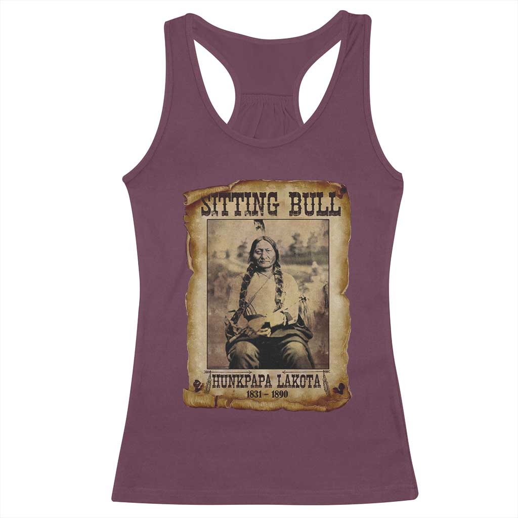 Sitting Bull Racerback Tank Top Native American Indian Chief Hunkpapa Lakota Sioux TS10 Maroon Print Your Wear
