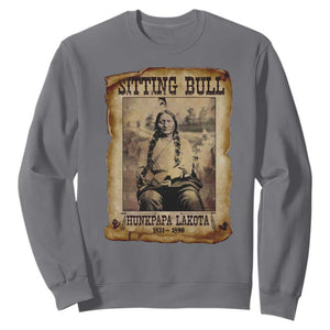 Sitting Bull Sweatshirt Native American Indian Chief Hunkpapa Lakota Sioux TS10 Charcoal Print Your Wear