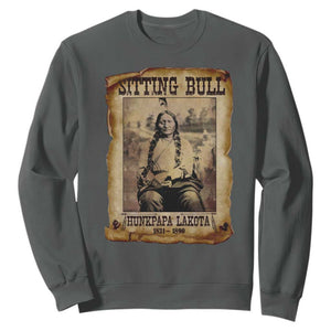 Sitting Bull Sweatshirt Native American Indian Chief Hunkpapa Lakota Sioux TS10 Dark Heather Print Your Wear