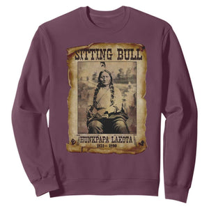 Sitting Bull Sweatshirt Native American Indian Chief Hunkpapa Lakota Sioux TS10 Maroon Print Your Wear