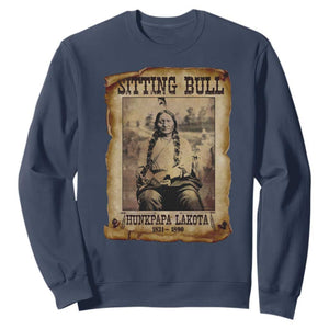 Sitting Bull Sweatshirt Native American Indian Chief Hunkpapa Lakota Sioux TS10 Navy Print Your Wear