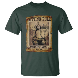 Sitting Bull T Shirt Native American Indian Chief Hunkpapa Lakota Sioux TS10 Dark Forest Green Print Your Wear