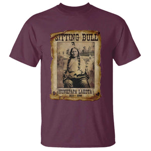 Sitting Bull T Shirt Native American Indian Chief Hunkpapa Lakota Sioux TS10 Maroon Print Your Wear