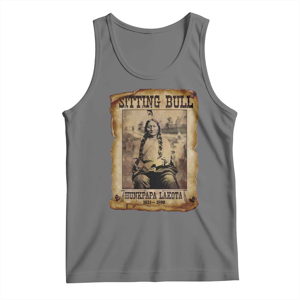 Sitting Bull Tank Top Native American Indian Chief Hunkpapa Lakota Sioux TS10 Black Heather Print Your Wear