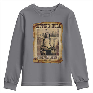 Sitting Bull Youth Sweatshirt Native American Indian Chief Hunkpapa Lakota Sioux TS10 Charcoal Print Your Wear