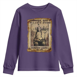 Sitting Bull Youth Sweatshirt Native American Indian Chief Hunkpapa Lakota Sioux TS10 Purple Print Your Wear