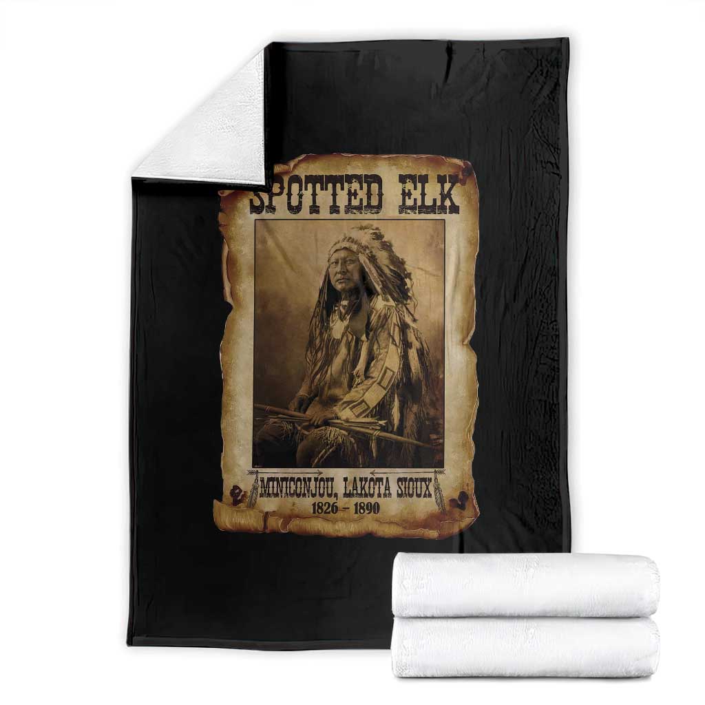 Spotted Elk Throw Blanket Lakota Sioux Miniconjou Chief Native American History TS10 Black Print Your Wear