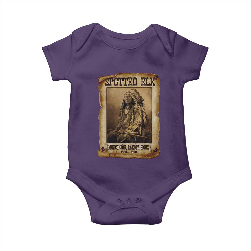 Spotted Elk Baby Onesie Lakota Sioux Miniconjou Chief Native American History TS10 Purple Print Your Wear