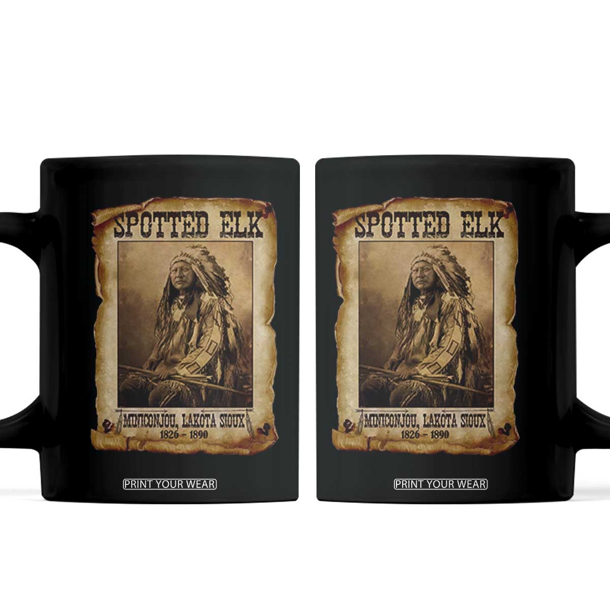 Spotted Elk Coffee Mug Lakota Sioux Miniconjou Chief Native American History TS10 Black Print Your Wear