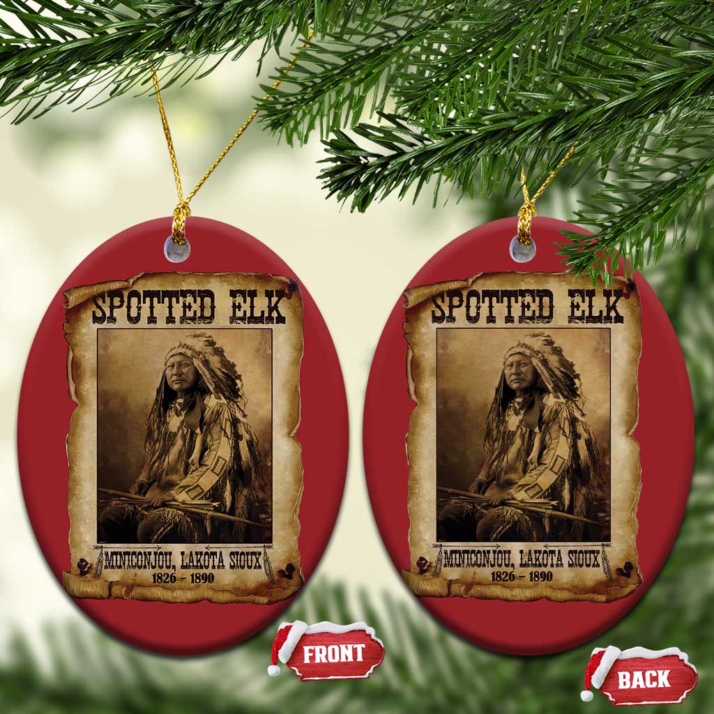 Spotted Elk Christmas Ornament Lakota Sioux Miniconjou Chief Native American History TS10 Oval Red Print Your Wear