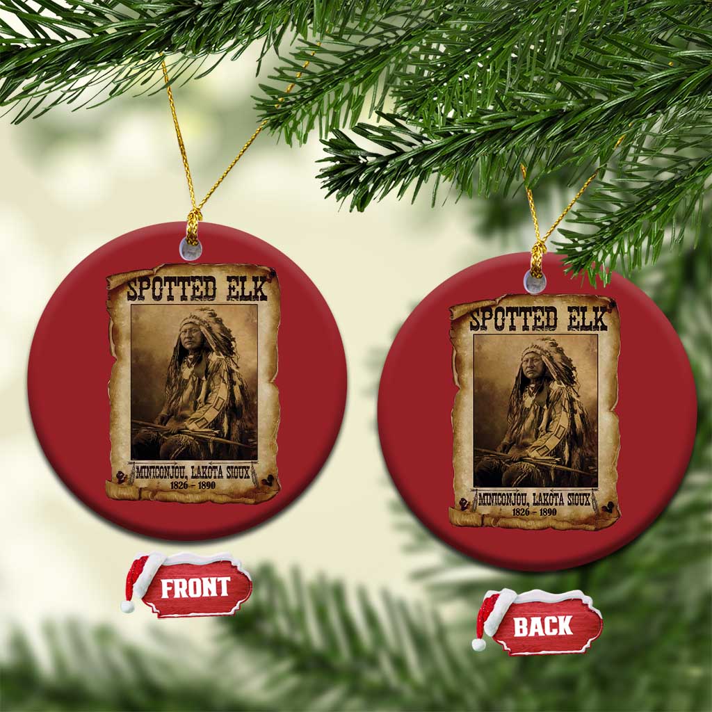 Spotted Elk Christmas Ornament Lakota Sioux Miniconjou Chief Native American History TS10 Circle Red Print Your Wear