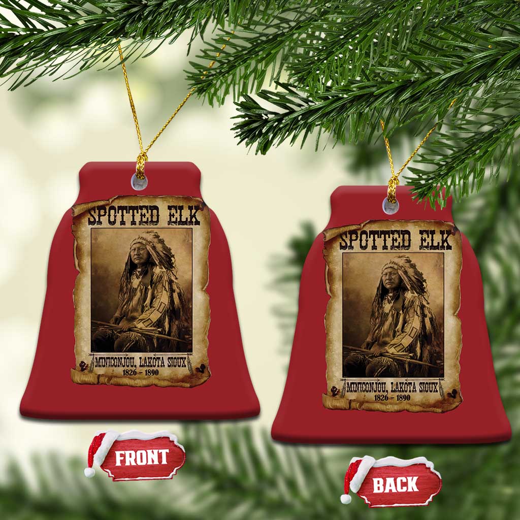 Spotted Elk Christmas Ornament Lakota Sioux Miniconjou Chief Native American History TS10 Bell Flake Red Print Your Wear