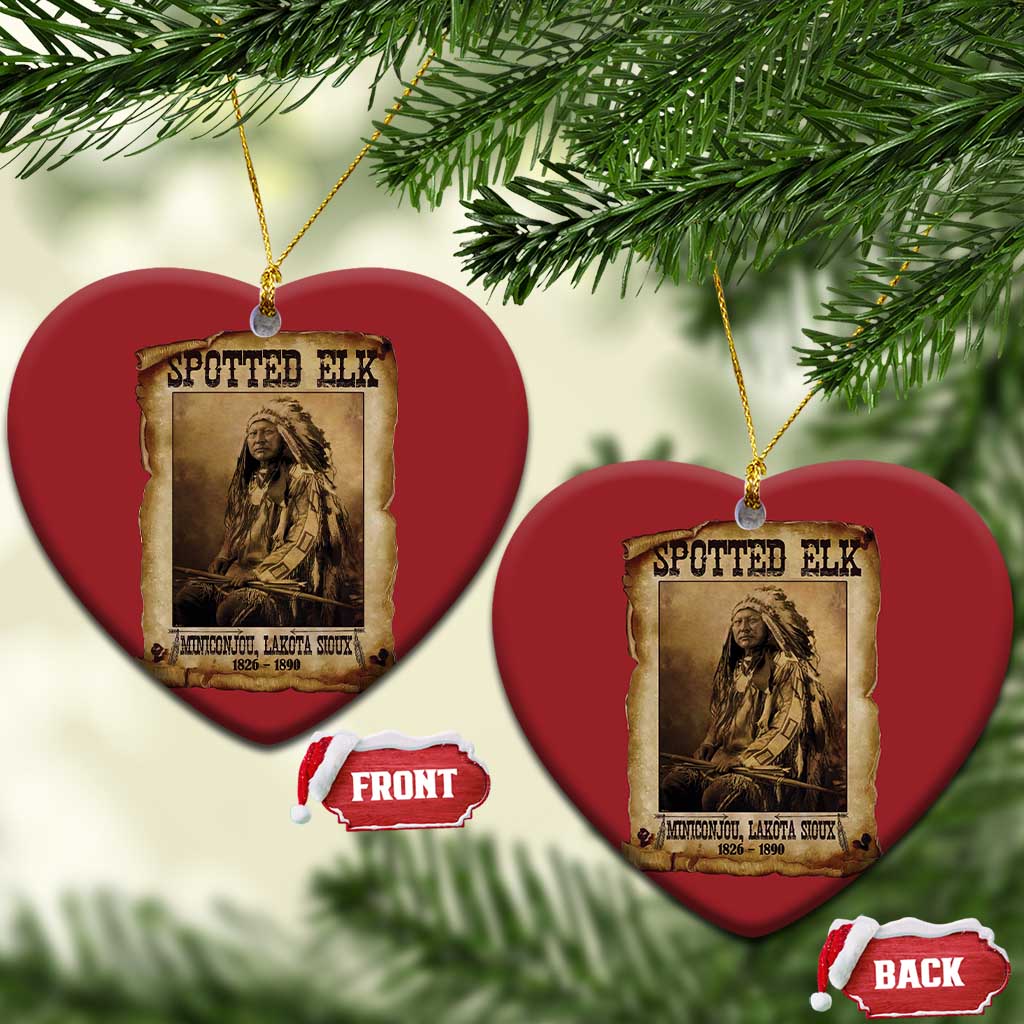 Spotted Elk Christmas Ornament Lakota Sioux Miniconjou Chief Native American History TS10 Heart Red Print Your Wear