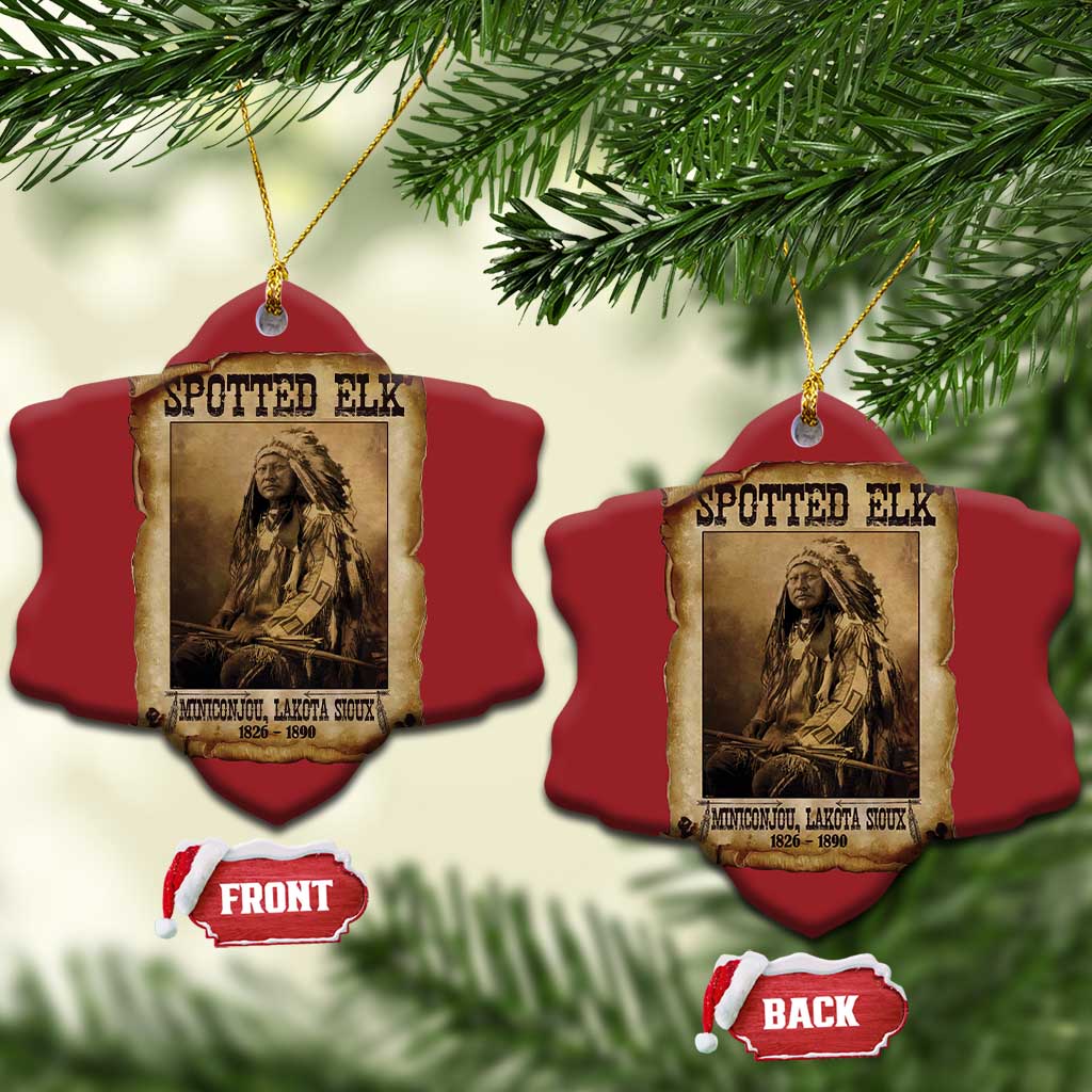 Spotted Elk Christmas Ornament Lakota Sioux Miniconjou Chief Native American History TS10 Snow Flake Red Print Your Wear