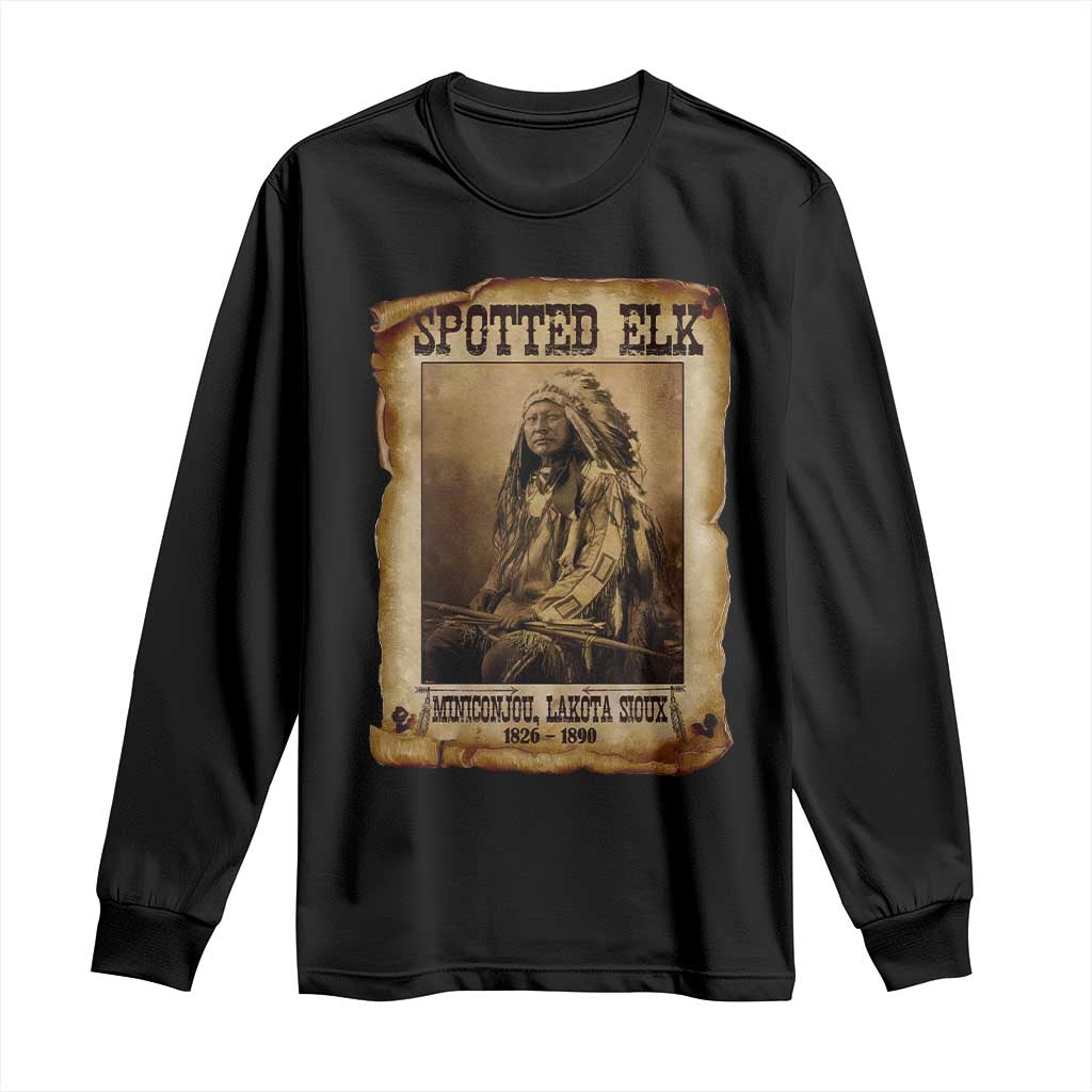 Spotted Elk Long Sleeve Shirt Lakota Sioux Miniconjou Chief Native American History TS10 Black Print Your Wear