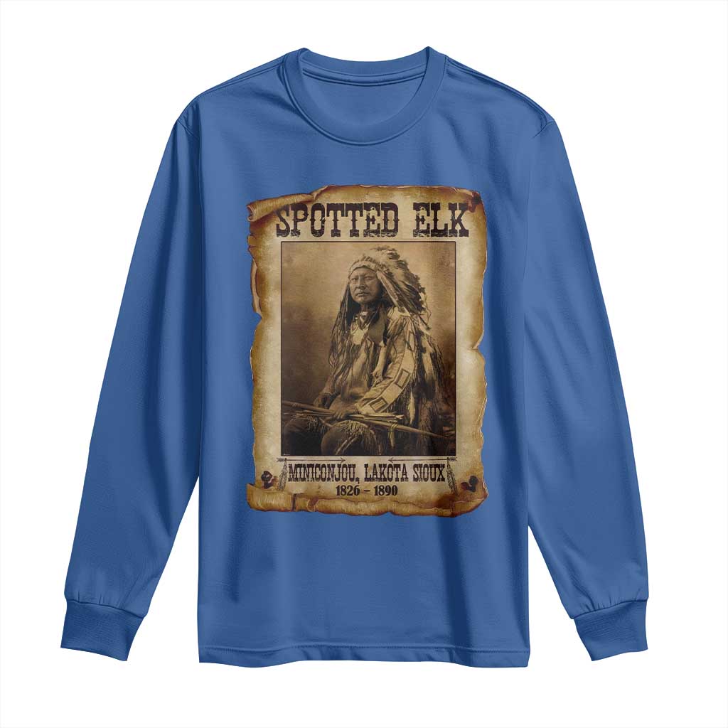 Spotted Elk Long Sleeve Shirt Lakota Sioux Miniconjou Chief Native American History TS10 Royal Blue Print Your Wear
