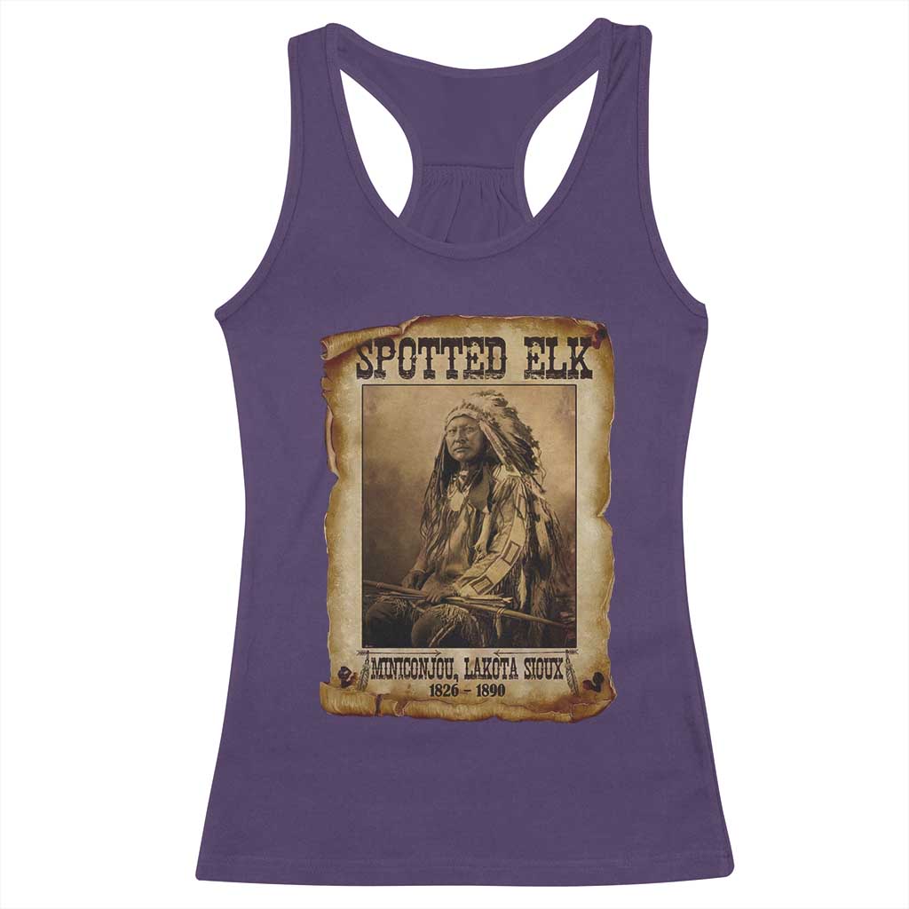 Spotted Elk Racerback Tank Top Lakota Sioux Miniconjou Chief Native American History TS10 Purple Print Your Wear