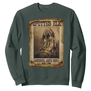 Spotted Elk Sweatshirt Lakota Sioux Miniconjou Chief Native American History TS10 Dark Forest Green Print Your Wear