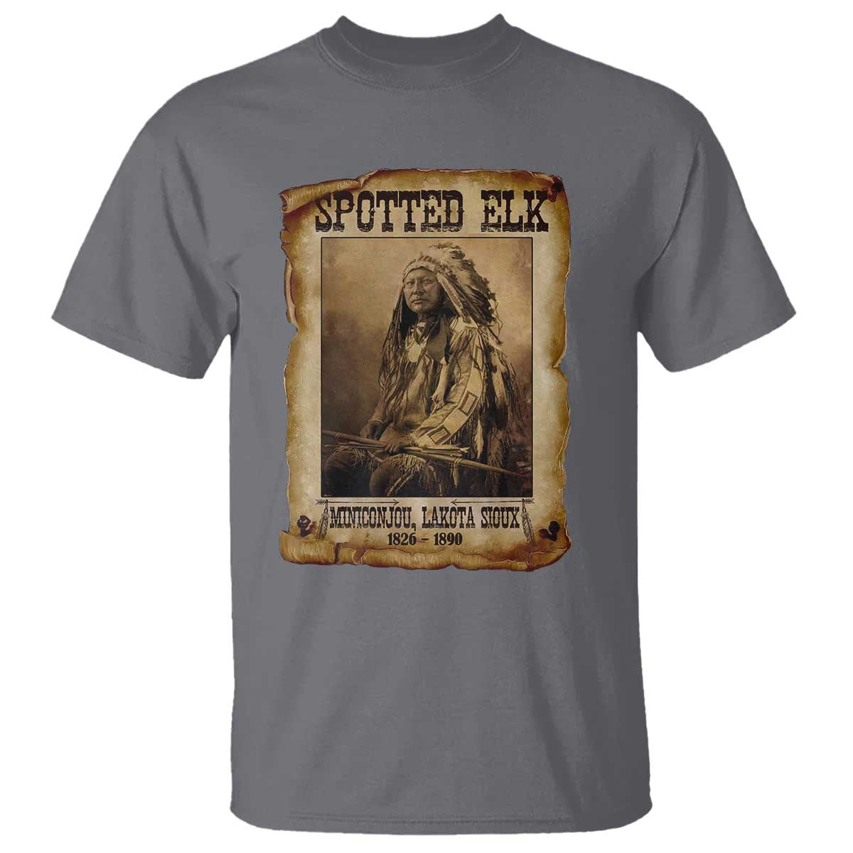 Spotted Elk T Shirt Lakota Sioux Miniconjou Chief Native American History TS10 Charcoal Print Your Wear