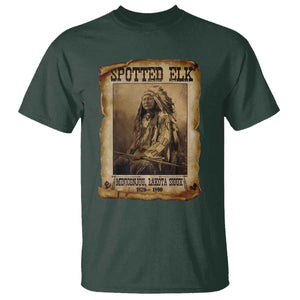 Spotted Elk T Shirt Lakota Sioux Miniconjou Chief Native American History TS10 Dark Forest Green Print Your Wear