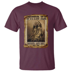 Spotted Elk T Shirt Lakota Sioux Miniconjou Chief Native American History TS10 Maroon Print Your Wear