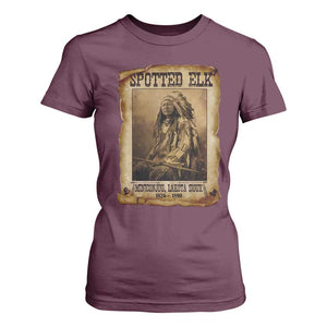 Spotted Elk T Shirt For Women Lakota Sioux Miniconjou Chief Native American History TS10 Maroon Print Your Wear