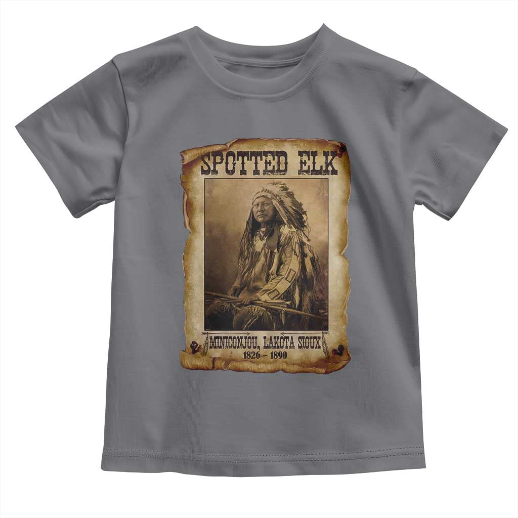 Spotted Elk Toddler T Shirt Lakota Sioux Miniconjou Chief Native American History TS10 Charcoal Print Your Wear