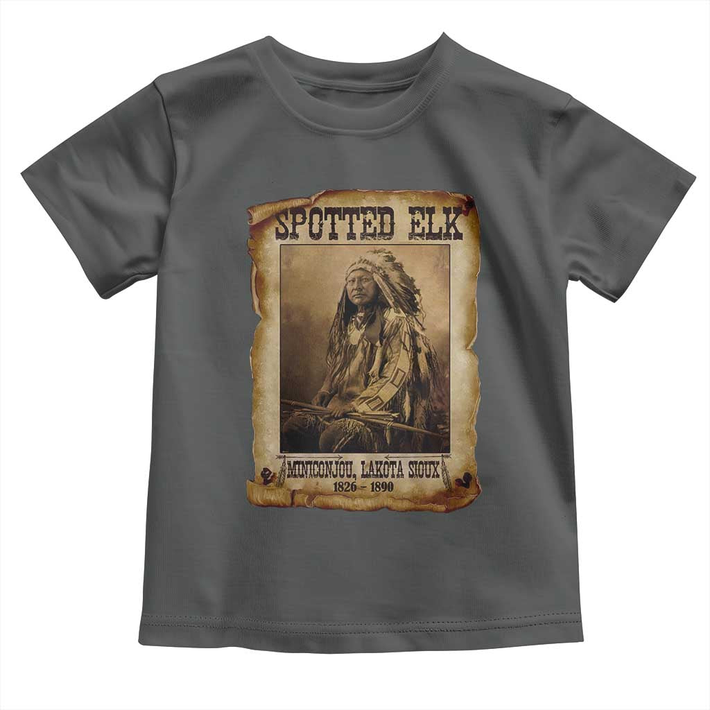 Spotted Elk Toddler T Shirt Lakota Sioux Miniconjou Chief Native American History TS10 Dark Heather Print Your Wear