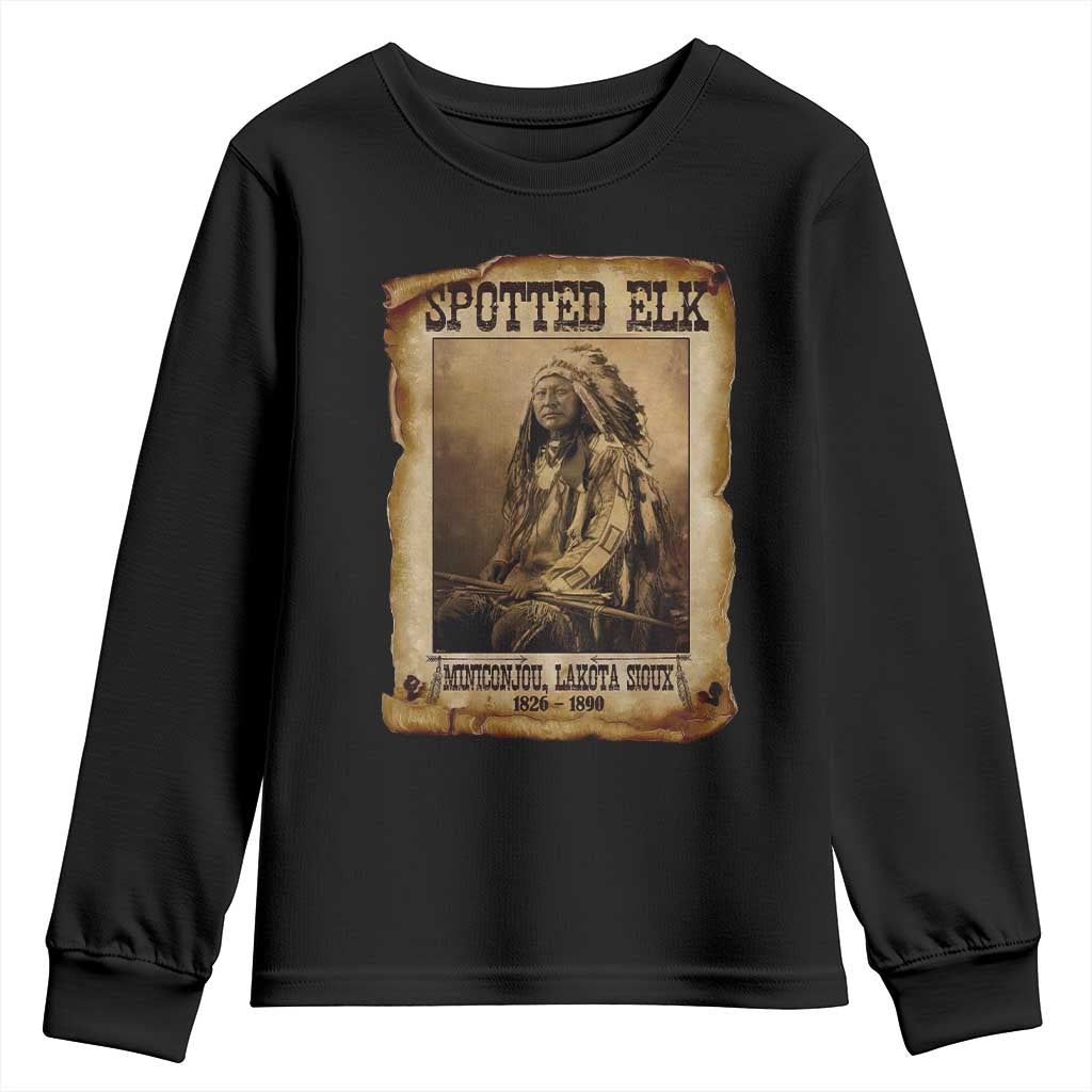 Spotted Elk Youth Sweatshirt Lakota Sioux Miniconjou Chief Native American History TS10 Black Print Your Wear
