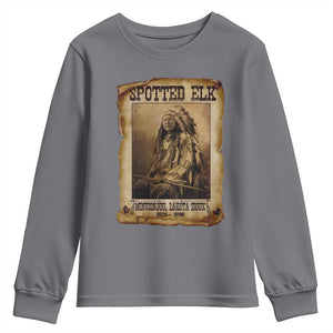 Spotted Elk Youth Sweatshirt Lakota Sioux Miniconjou Chief Native American History TS10 Charcoal Print Your Wear