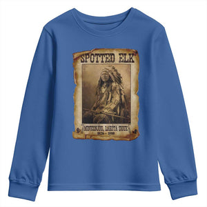 Spotted Elk Youth Sweatshirt Lakota Sioux Miniconjou Chief Native American History TS10 Royal Blue Print Your Wear