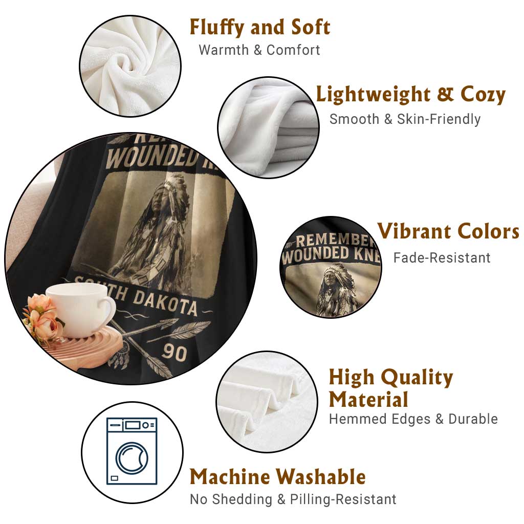 Remember Wounded Knee Throw Blanket Spotted Elk Lakota Sioux Native American History TS10 Print Your Wear