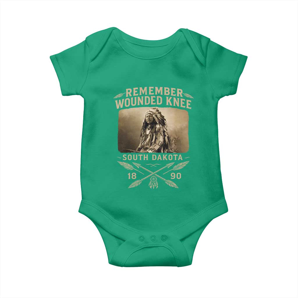 Remember Wounded Knee Baby Onesie Spotted Elk Lakota Sioux Native American History TS10 Irish Green Print Your Wear