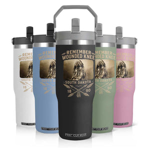 Remember Wounded Knee Flip Straw Tumbler Spotted Elk Lakota Sioux Native American History TS10 Print Your Wear