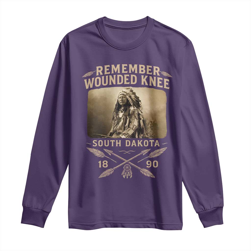 Remember Wounded Knee Long Sleeve Shirt Spotted Elk Lakota Sioux Native American History TS10 Purple Print Your Wear