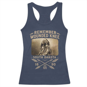 Remember Wounded Knee Racerback Tank Top Spotted Elk Lakota Sioux Native American History TS10 Navy Print Your Wear