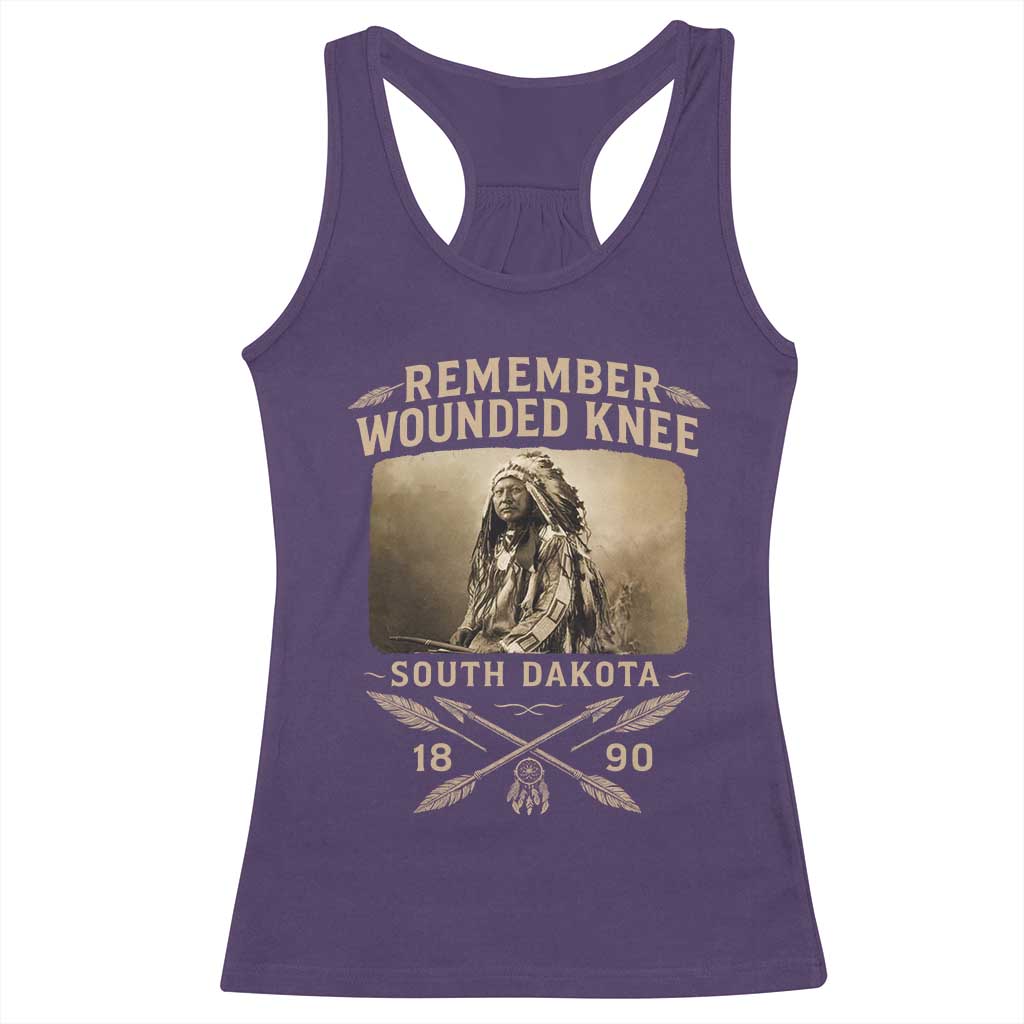 Remember Wounded Knee Racerback Tank Top Spotted Elk Lakota Sioux Native American History TS10 Purple Print Your Wear